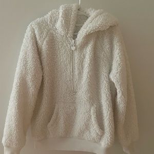 White fuzzy jacket